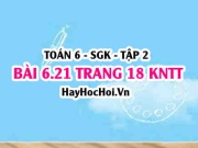 Bài 6.21 trang 18 Toán 6 Tập 2 Kết nối tri thức